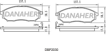 Danaher DBP2030 - Kit de plaquettes de frein, frein à disque cwaw.fr