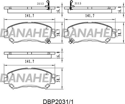 Danaher DBP2031/1 - Kit de plaquettes de frein, frein à disque cwaw.fr