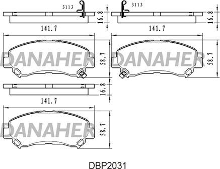 Danaher DBP2031 - Kit de plaquettes de frein, frein à disque cwaw.fr