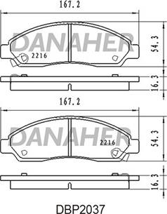 Danaher DBP2037 - Kit de plaquettes de frein, frein à disque cwaw.fr