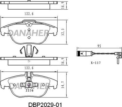 Danaher DBP2029-01 - Kit de plaquettes de frein, frein à disque cwaw.fr