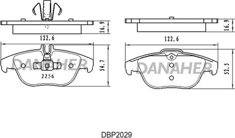 Danaher DBP2029 - Kit de plaquettes de frein, frein à disque cwaw.fr