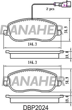 Danaher DBP2024 - Kit de plaquettes de frein, frein à disque cwaw.fr