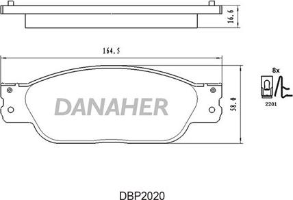 Danaher DBP2020 - Kit de plaquettes de frein, frein à disque cwaw.fr