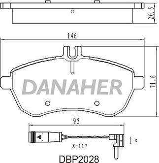 Danaher DBP2028 - Kit de plaquettes de frein, frein à disque cwaw.fr