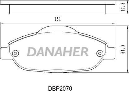 Danaher DBP2070 - Kit de plaquettes de frein, frein à disque cwaw.fr