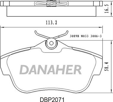 Danaher DBP2071 - Kit de plaquettes de frein, frein à disque cwaw.fr