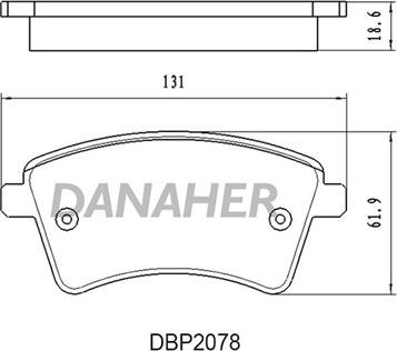 Danaher DBP2078 - Kit de plaquettes de frein, frein à disque cwaw.fr