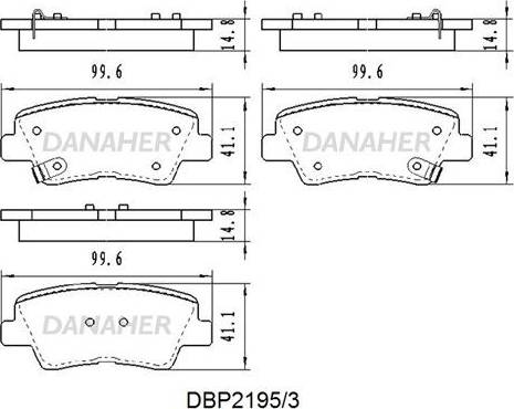 Danaher DBP2195/3 - Kit de plaquettes de frein, frein à disque cwaw.fr