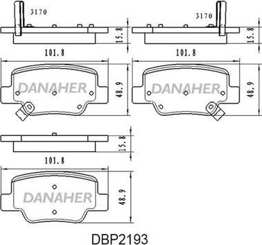 Danaher DBP2193 - Kit de plaquettes de frein, frein à disque cwaw.fr