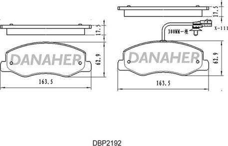 Danaher DBP2192 - Kit de plaquettes de frein, frein à disque cwaw.fr