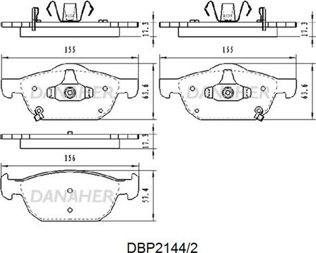 Danaher DBP2144/2 - Kit de plaquettes de frein, frein à disque cwaw.fr