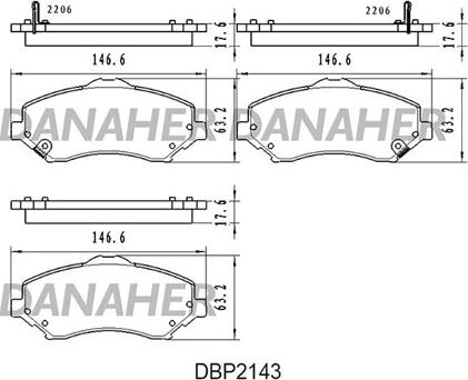 Danaher DBP2143 - Kit de plaquettes de frein, frein à disque cwaw.fr