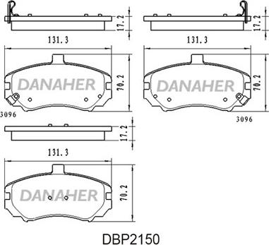 Danaher DBP2150 - Kit de plaquettes de frein, frein à disque cwaw.fr