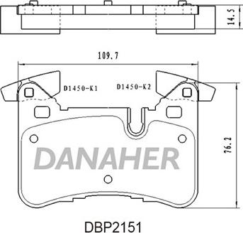 Danaher DBP2151 - Kit de plaquettes de frein, frein à disque cwaw.fr