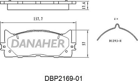 Danaher DBP2169-01 - Kit de plaquettes de frein, frein à disque cwaw.fr