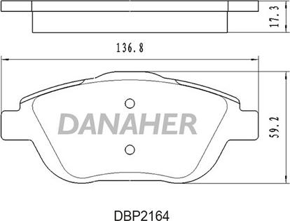 Danaher DBP2164 - Kit de plaquettes de frein, frein à disque cwaw.fr