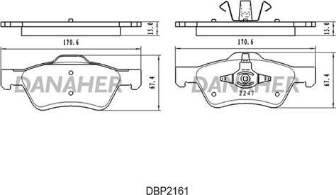 Danaher DBP2161 - Kit de plaquettes de frein, frein à disque cwaw.fr