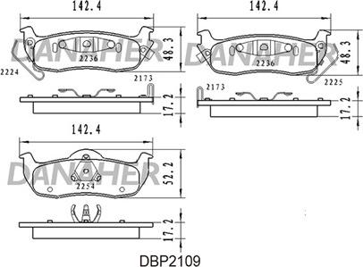 Danaher DBP2109 - Kit de plaquettes de frein, frein à disque cwaw.fr