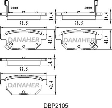 Danaher DBP2105 - Kit de plaquettes de frein, frein à disque cwaw.fr