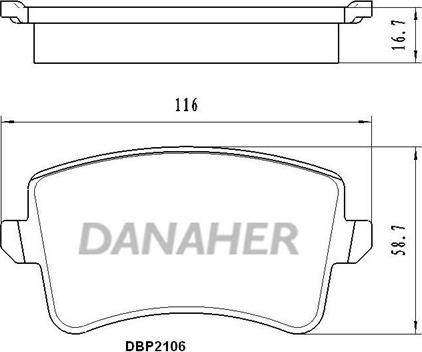 Danaher DBP2106 - Kit de plaquettes de frein, frein à disque cwaw.fr