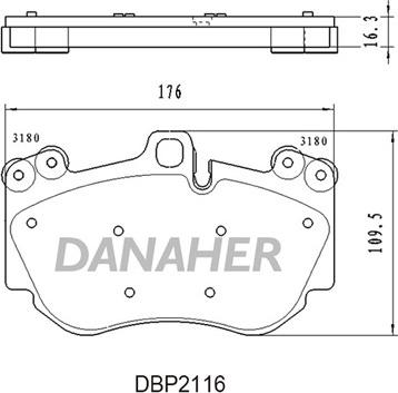 Danaher DBP2116 - Kit de plaquettes de frein, frein à disque cwaw.fr