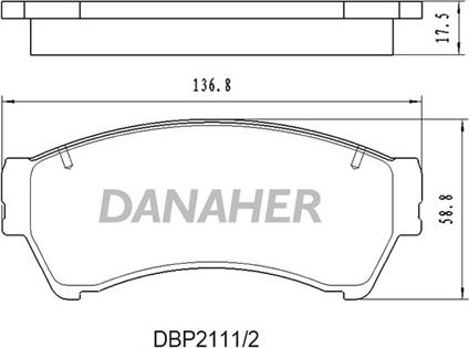 Danaher DBP2111/2 - Kit de plaquettes de frein, frein à disque cwaw.fr