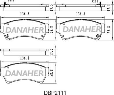 Danaher DBP211/1 - Kit de plaquettes de frein, frein à disque cwaw.fr