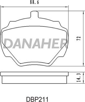 Danaher DBP211 - Kit de plaquettes de frein, frein à disque cwaw.fr