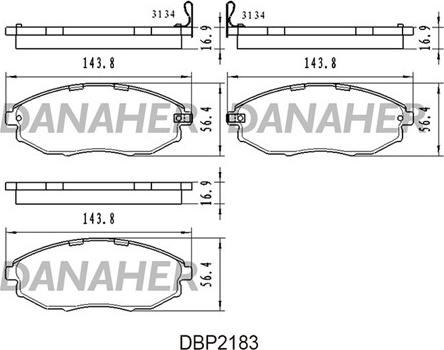 Danaher DBP2183 - Kit de plaquettes de frein, frein à disque cwaw.fr