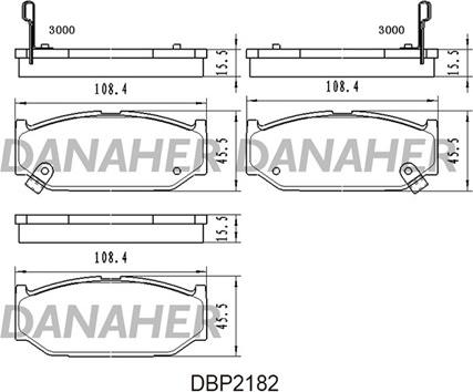 Danaher DBP2182 - Kit de plaquettes de frein, frein à disque cwaw.fr