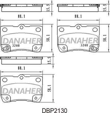 Danaher DBP2130 - Kit de plaquettes de frein, frein à disque cwaw.fr