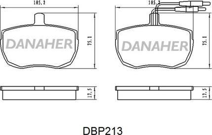 Danaher DBP213 - Kit de plaquettes de frein, frein à disque cwaw.fr