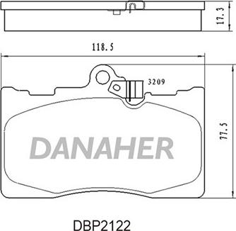 Danaher DBP2122 - Kit de plaquettes de frein, frein à disque cwaw.fr