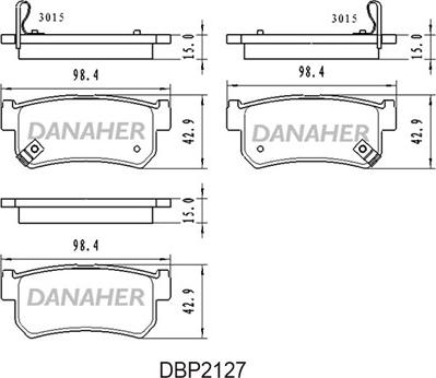 Danaher DBP2127 - Kit de plaquettes de frein, frein à disque cwaw.fr