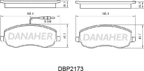 Danaher DBP2173 - Kit de plaquettes de frein, frein à disque cwaw.fr