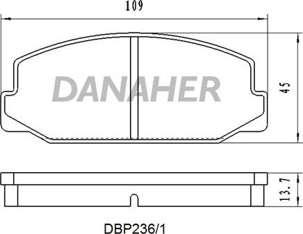 Danaher DBP236/1 - Kit de plaquettes de frein, frein à disque cwaw.fr