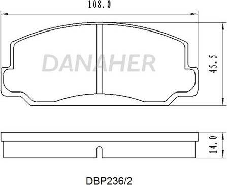 Danaher DBP236/2 - Kit de plaquettes de frein, frein à disque cwaw.fr