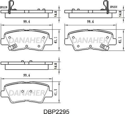 Danaher DBP2295 - Kit de plaquettes de frein, frein à disque cwaw.fr