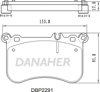 Danaher DBP2291 - Kit de plaquettes de frein, frein à disque cwaw.fr