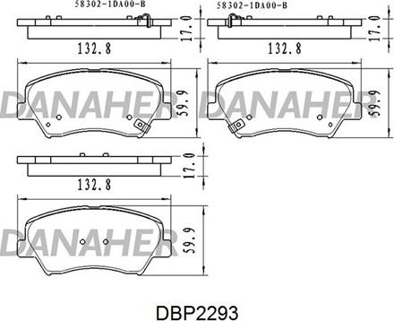 Danaher DBP2293 - Kit de plaquettes de frein, frein à disque cwaw.fr