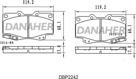 Danaher DBP2242 - Kit de plaquettes de frein, frein à disque cwaw.fr