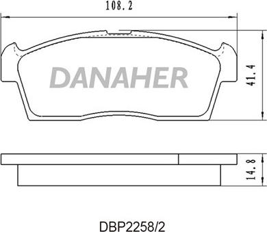 Danaher DBP2258/2 - Kit de plaquettes de frein, frein à disque cwaw.fr