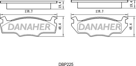 Danaher DBP225 - Kit de plaquettes de frein, frein à disque cwaw.fr