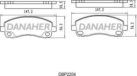 Danaher DBP2204 - Kit de plaquettes de frein, frein à disque cwaw.fr