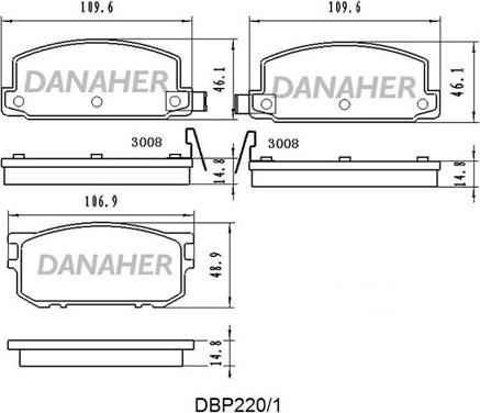 Danaher DBP220/1 - Kit de plaquettes de frein, frein à disque cwaw.fr