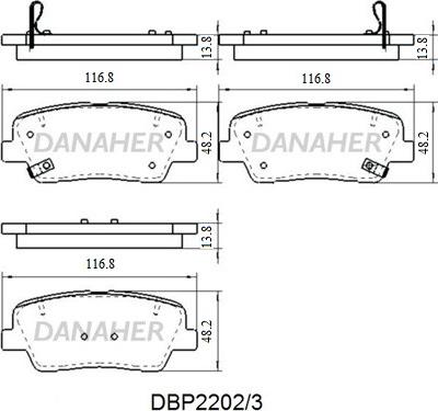 Danaher DBP2202/3 - Kit de plaquettes de frein, frein à disque cwaw.fr