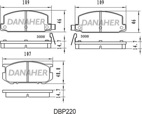 Danaher DBP220 - Kit de plaquettes de frein, frein à disque cwaw.fr