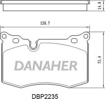 Danaher DBP2235 - Kit de plaquettes de frein, frein à disque cwaw.fr