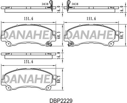 Danaher DBP2229 - Kit de plaquettes de frein, frein à disque cwaw.fr